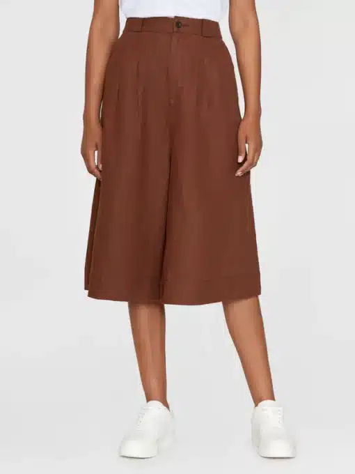Knowledge Cotton Apparel Eve Natural Linen Baggy Culotte Tiramisu