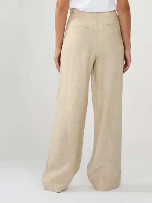 Knowledge Cotton Apparel Posey Wide Linen Pants Light Feather Gray