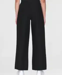 Knowledge Cotton Apparel Posey Wide Linen Pants Black Jet