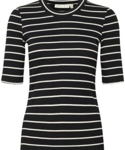 InWear Dagna Striped T-shirt Black / Whisper White Thin