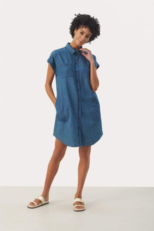 Part Two Ellena Denim Dress Medium Blue Denim