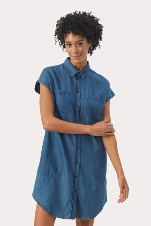 Part Two Ellena Denim Dress Medium Blue Denim