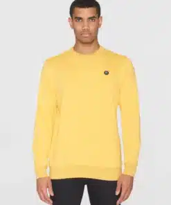 Knowledge Cotton Apparel Erik Basic Badge Sweat Misted Yellow