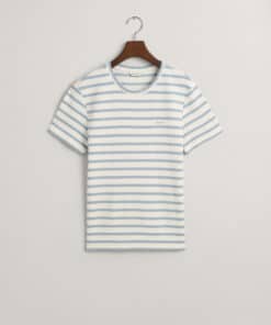 Gant Woman Striped T-Shirt Dove Blue