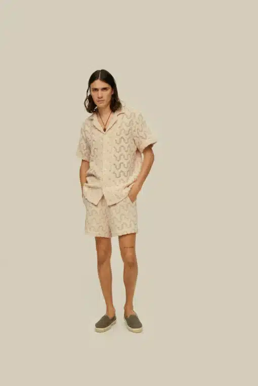 OAS Atlas Cuba Crochet Shirt Ecru