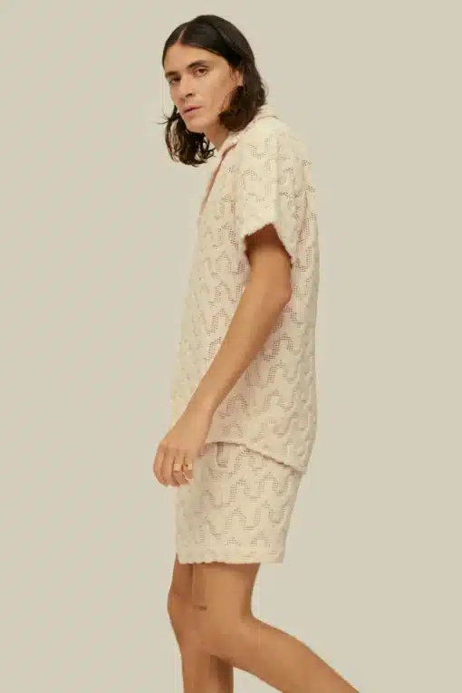 OAS Atlas Cuba Crochet Shirt Ecru