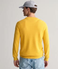 Gant Cotton Pique Sweater Smooth Yellow