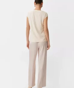 Comma, Satin T-shirt Beige