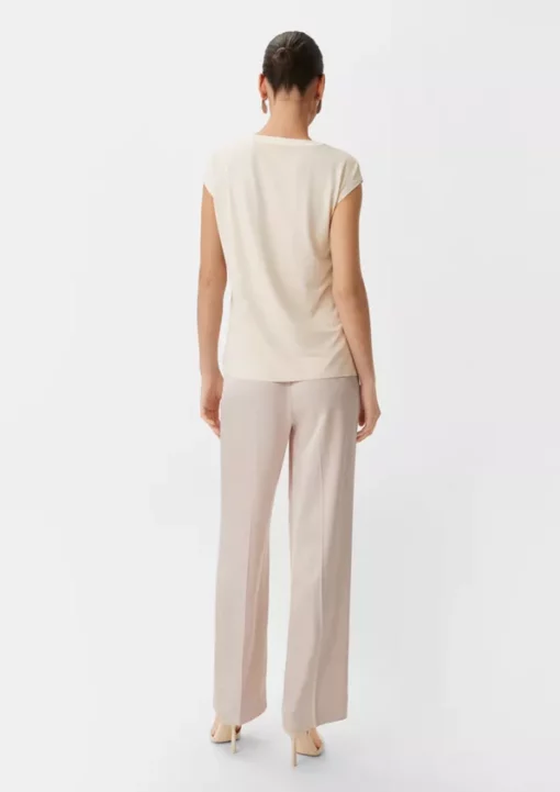 Comma, Satin T-shirt Beige