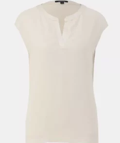 Comma, Satin T-shirt Beige