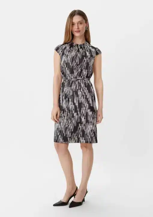 Comma, Print Dress Black