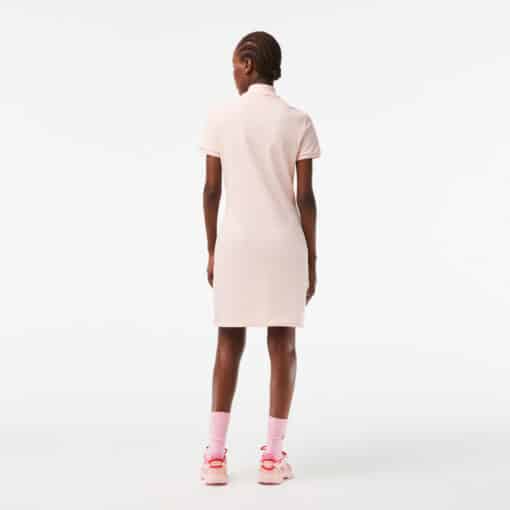 Lacoste Stretch Cotton Pique Dress Light Pink