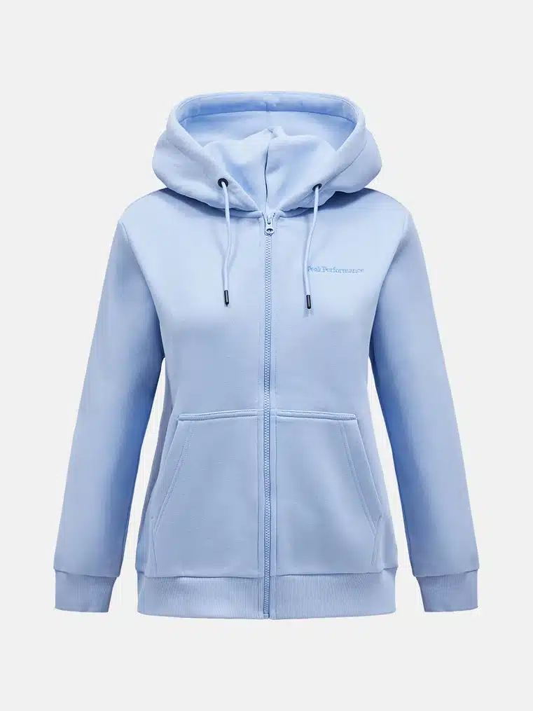Peak Performance Original Small Logo Zip Hood Women Amity Blue