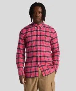 Lyle & Scott Check Flannel Shirt Electric Pink