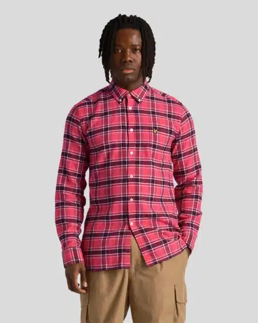 Lyle & Scott Check Flannel Shirt Electric Pink