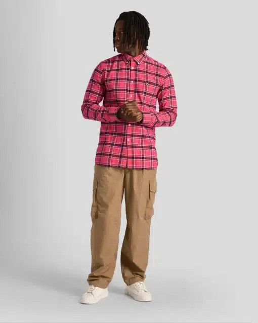 Lyle & Scott Check Flannel Shirt Electric Pink
