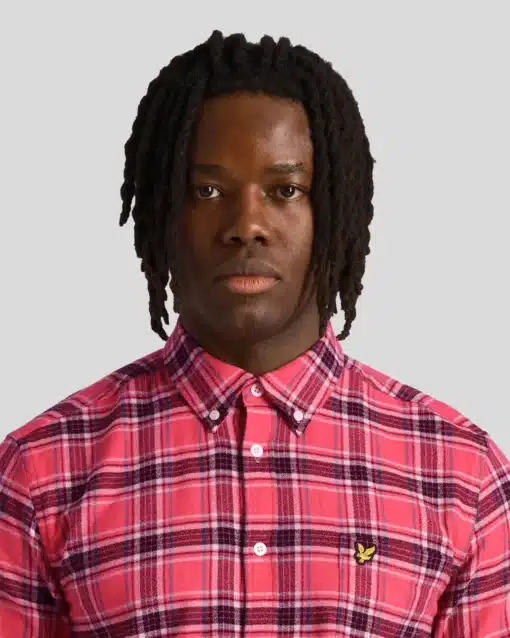 Lyle & Scott Check Flannel Shirt Electric Pink