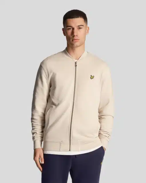Lyle & Scott Loopback Jersey Bomber Jacket Cove