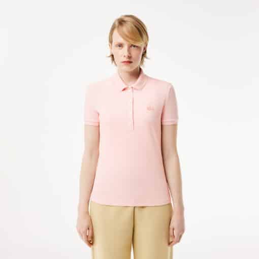 Lacoste L.12.D Slim Fit Stretch Mini Pique Polo Shirt Light Pink