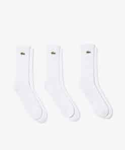 Lacoste Unisex Lacoste Sport High-Cut Socks Three Pack White