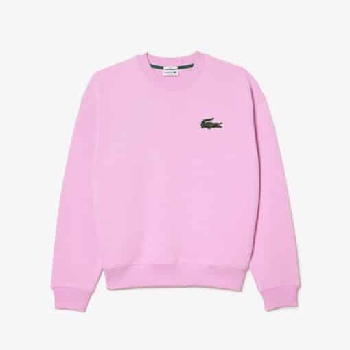 Lacoste Unisex Loose Fit Crocodile Badge Jogger Sweatshirt Pink