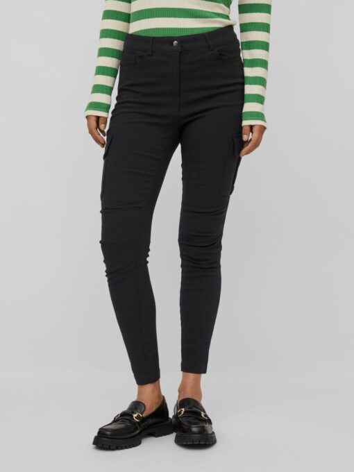 Vila Cargo 7/8 Pants Black