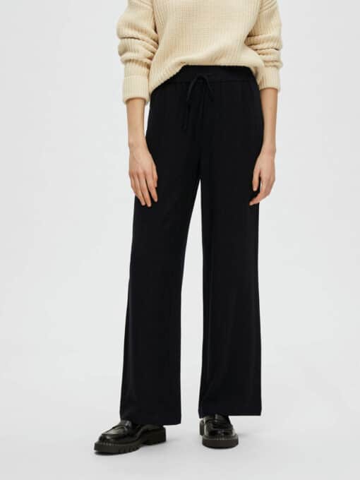 Selected Femme Viva-Gulia Long Linen Pant Black