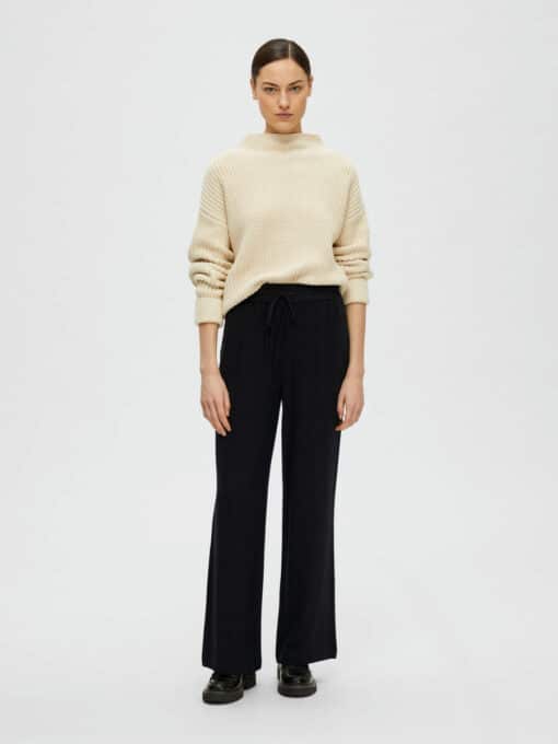 Selected Femme Viva-Gulia Long Linen Pant Black