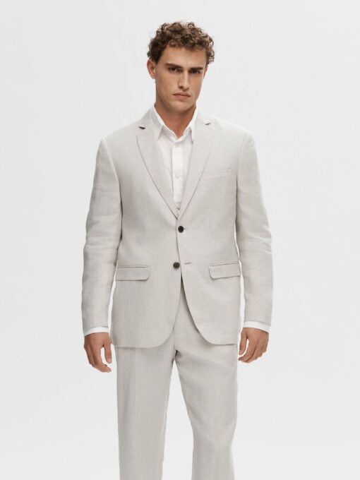 Selected Homme Will Linen Blazer Sand