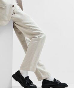 Selected Homme Will Linen Trousers Sand