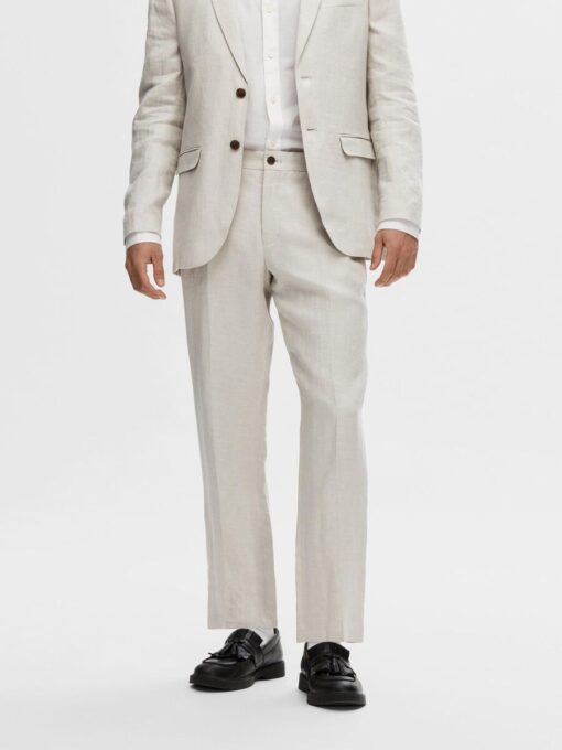 Selected Homme Will Linen Trousers Sand
