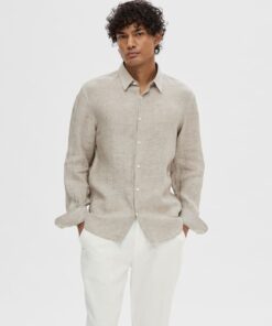 Selected Homme Regkylian Linen Shirt Vetiver