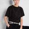 Selected Femme Penelope Ruffle Tee Black