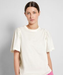 Selected Femme Penelope Ruffle Tee Snow White