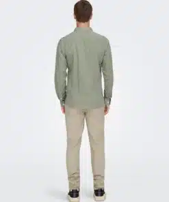 Only & Sons Caiden Life Linen Solid Shirt Swamp Green