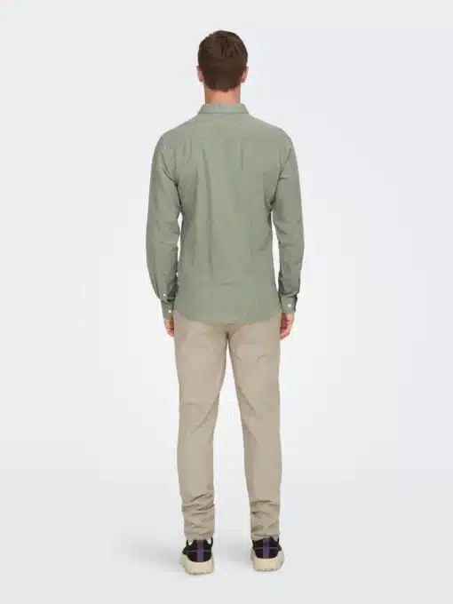 Only & Sons Caiden Life Linen Solid Shirt Swamp Green