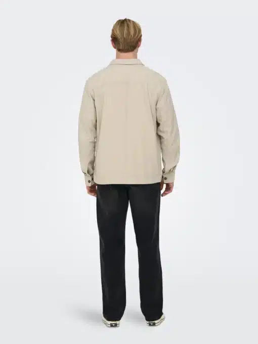 Only & Sons Kennet Linen Overshirt Silver Lining