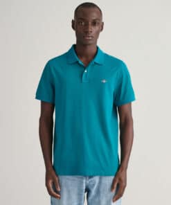 Gant Regular Fit Pique Polo Ocean Turquoise