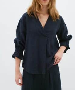 InWear Peg Linen Blouse Marine Blue