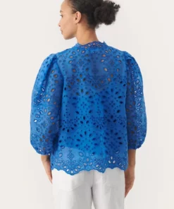 Part Two Grethe Lace Blouse Nebulas Blue