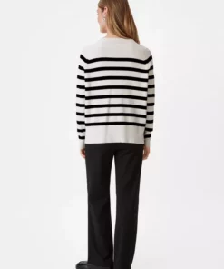 Comma, Striped Pullover White