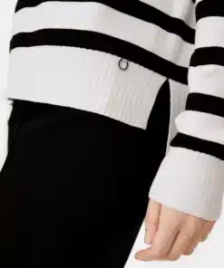Comma, Striped Pullover White