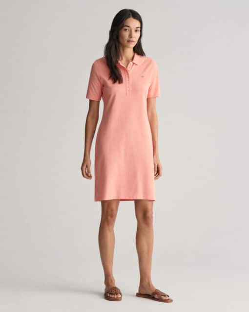 Gant WomanShield Pique Polo Dress Peachy Pink