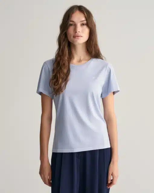 Gant Woman Linen ss T-shirt Evening Blue