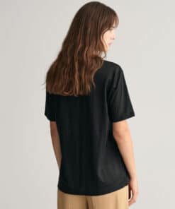 Gant Woman Linen ss T-shirt Black