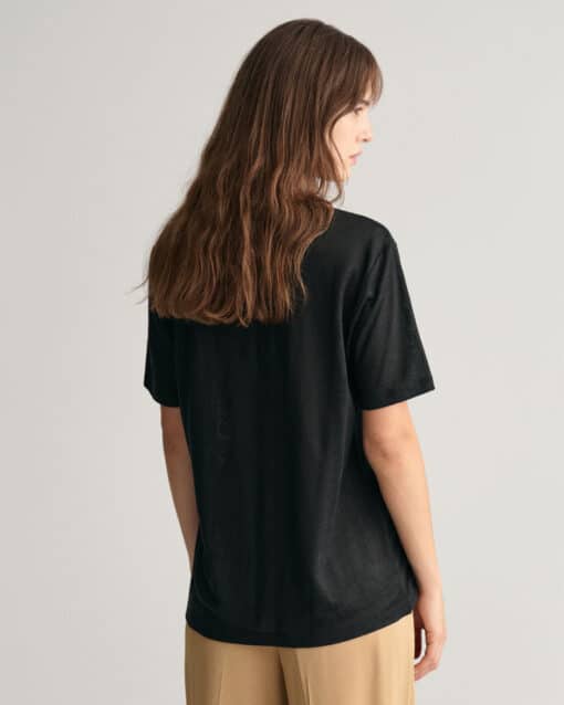 Gant Woman Linen ss T-shirt Black