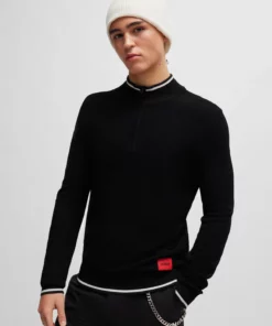 Hugo Saikk Zip Sweater Black