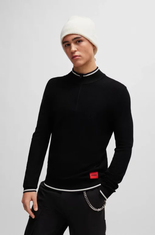 Hugo Saikk Zip Sweater Black
