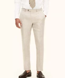 Oscar Jacobson Denz Slim Fit Linen Trousers