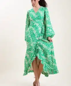 Dry Lake Kita Dress Green Flower Print